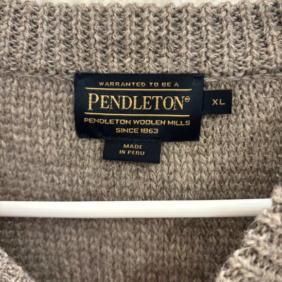 Pendleton Gray Striped Crew Neck Sweater 50% Wool 50% Alpaca Men's Size XL - Picture 3 of 8